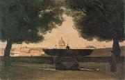 Fountain of the French Academy camille corot
